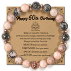 60th Birthday Pink Zebra Jasper Bracelet Gift